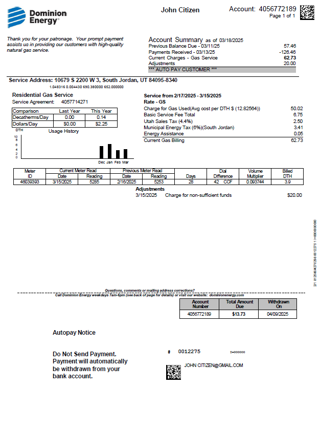  Minol USA business utility bill 